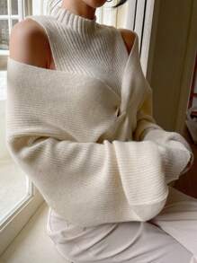 DAZY Twist Design Cropped Knit Trui Voor Dames