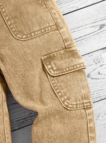 SHEIN Baby Girls' Y2K Pink Loose Straight-Leg Denim Pants,Baby Girl Fall Clothes,Fall Back To School Cute  Jeans Clothes Outfits