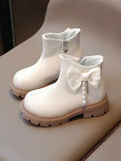 Girls  Boots, New Spring/Autumn Children Soft Bottom Ankle Boots, Versatile British Style Campus Fashion Big Flower Leather Kids Boots, Baby Soft Boots, Children Boots