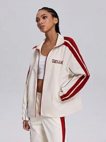 SHEIN EZwear 女士秋冬运动街头服饰 Corta Vento 拼色长袖夹克 - 彩色 - 查看 4