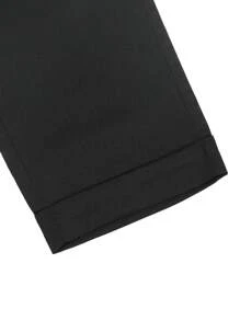 Manfinity Bizformal Men's Slim Fit Casual Pants, Vintage British Style, Fall - Black - View 7