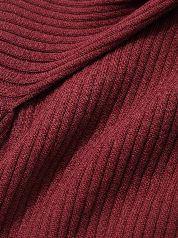 Solid Color Twist Knot Women Spring Autumn Long Sleeve Fitted Elegant Sweater Dress,Fall Women Clothes Red Women Dresses Prom Dress,New Year