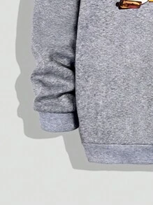 Manfinity Men's Crew Neck Long Sleeve Letter Print Minimalist Sweatshirt, Casual Daily Wear
