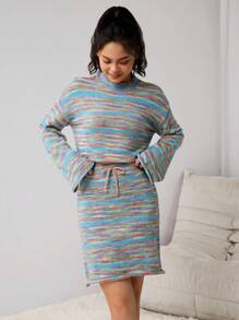 Set Sweater Warna Gradien untuk Remaja Perempuan, Musim Semi, Musim Panas, Musim Gugur, Kembali ke Sekolah, Mode Kuliah, Kasual Longgar, Cocok untuk Bepergian, Pesta, Kembali ke Sekolah, Belanja - MultiWarna - View 5
