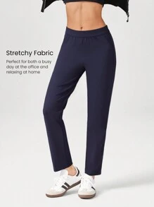 GLOWMODE Quần công sở co giãn ôm vừa vặn chống nhăn hàng ngày - Màu xanh lam - Xem 7