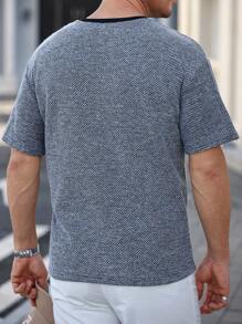 Manfinity Homme Camiseta de manga corta casual con bloques de color para hombre, verano