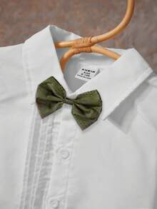 SHEIN 3pcs Baby Boy Burgundy Gentleman Vest, Long Sleeve Shirt And Pants Set - Burgundy - View 4