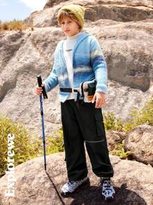 SHEIN Tween Boy 长袖拉链连帽印花户外毛衣 - 彩色 - 查看 11