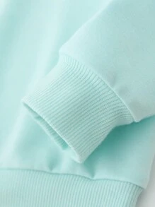 SHEIN Young Girl Cartoon Print Round Neck Long Sleeve Simple Sweatshirt, Casual Everyday Wear