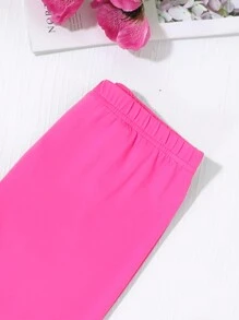 SHEIN 2 件套 Tween Girl 休闲字母印花宽松连帽长款运动衫和修身打底裤套装 - 黑色 - 查看 4