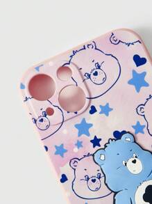 ROMWE X Care Bears Cute Cartoon Bear & Star Print Anti-Shock Phone Case - Multicolor - View 3