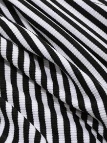 Dazy Star Women's Casual Striped Long Sleeve Slim Fit Asymmetrical Neck T-Shirt, Spring Autumn