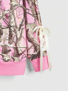 ROMWE Street Life Y2K Streetwear Ribbon Bow Tree Branch Print Hoodie