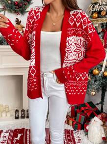 Chiquease Red Cardigan Sweater For Women - Red - View 5