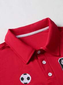 PAVTROS Camisa polo de algodón con bloques de color y estampado de letras para hombres, camisa polo con gráfico de contraste rojo y blanco de estilo urbano y botones, para todas las estaciones, ropa urbana, regalo para novio, para salir - Rojo y blanco - Ver 5