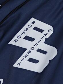 Manfinity Homme Plus Size Men Slogan & Pentagram Print Drawstring Waist Casual Sweatpants - Multicolor - View 5