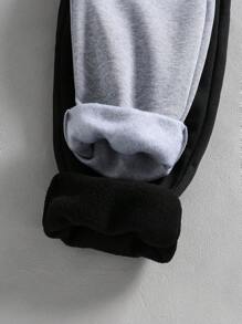 Teen Girls' Casual Heart Printed Thermal Lined Drawstring Sweatpants - Multicolor - View 4