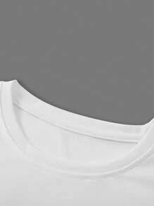 Manfinity Homme Áo thun nam tay ngắn cổ tròn in chữ thường ngày - Nhiều màu - Xem 4