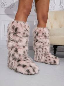 SHUZIA Women's Over The Knee Slouchy Mukluk Style Round Toe Boots - Pink - View 7