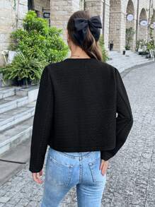 Chiquease Áo khoác đen đi làm thường ngày đa năng cho nữ - màu đen - Xem 2