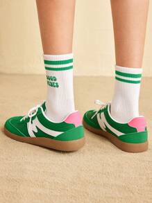 CUCCOO EASI Women's Colorblock Casual Sneakers Retro Athletic Trainers Tainers - Green - View 4