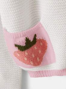 Kawaii Áo len cardigan họa tiết quả dâu tây dễ thương, thu/đông - Nhiều màu - Xem 4