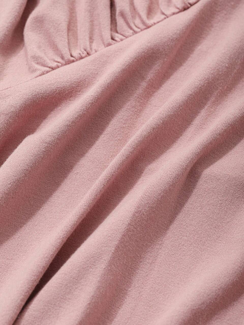 Batwing Sleeve Knitted Cinched Waist House Dress Pajama