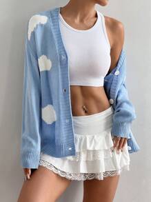 SHEIN Unity 女士时尚花卉印花长袖开衫 - 彩色 - 查看 6