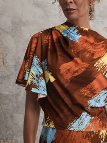 SHEIN Unity Women's Fashionable Contrast Color Print Blouse For Summer - Multicolor - View 10