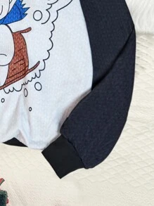 1pc Women Crewneck Sweatshirt, Funny Snowman Skiing Print Comfortable Sweatshirt Fabric, Winter Warm, Casual, Cozy Family Matching Pullover Fall - Multicolor - View 3