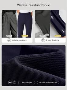 GLOWMODE Quần công sở co giãn ôm vừa vặn chống nhăn hàng ngày - Màu xanh lam - Xem 4