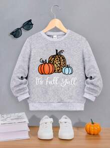 Young Boys Fleece Sweatshirt, Winter, Graphic Pumpkin Printed Design, Sizes 4Y/5Y/6Y/7Y, Text: "It's Fall Y'all"