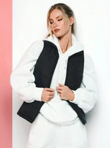 VARSITIE Black Turtleneck Sleeveless Women Sports Jackets - Black - View 4