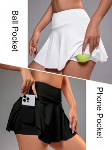 Easithlete 女士网球/羽毛球/瑜伽/健身跑步裙带口袋运动裙 - 彩色 - 查看 3