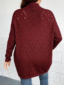 SHEIN LUNE Cárdigan informal de talla grande de punto de malla de unicolor