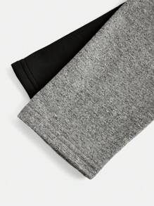 SHEIN Leap Crew 2pcs/Set Tween Girls' Criss-Cross Waistband Thermal Thermal Lined Leggings - Multicolor - View 8