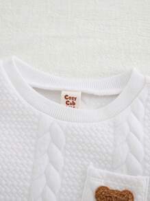 Cozy Pixies Baju Bayi Perempuan Lengan Panjang Ringan dengan Motif Beruang Lucu - Putih - View 6