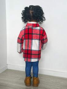 SHEIN 3pcs/Set Baby Girl Plaid Shirt, Knitted Sweater And Pants Set, Autumn/Winter Fall Clothes