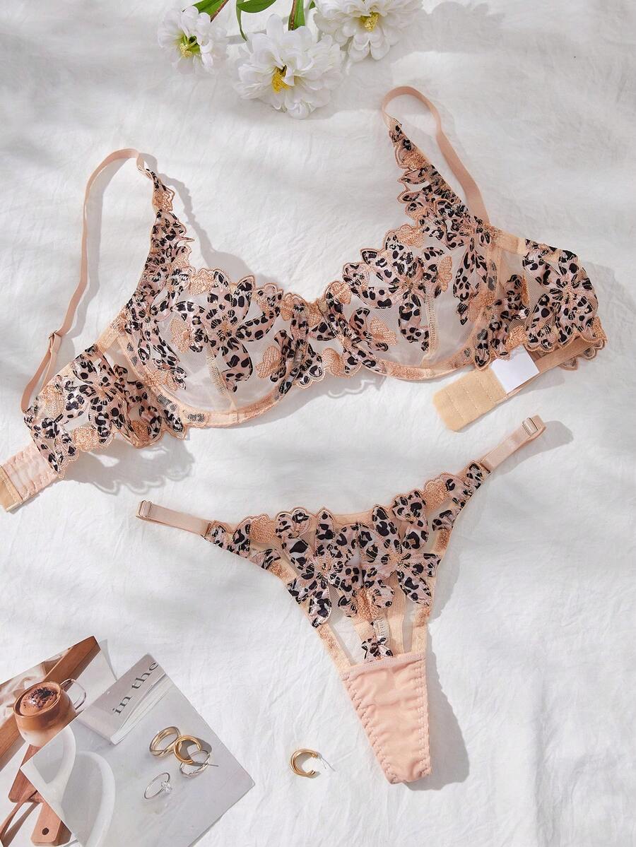 2 件套女士性感内衣套装，多色 - 彩色 - 查看 1