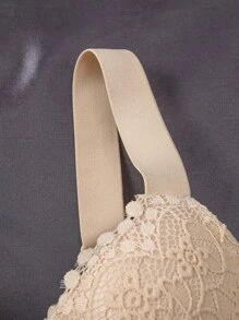 DesireSculpt 3pcs/Set Soft & Comfortable Wide Strap Seamless Lace Padded Wireless Bra, All-Match Everyday Lingerie - Multicolor - View 5