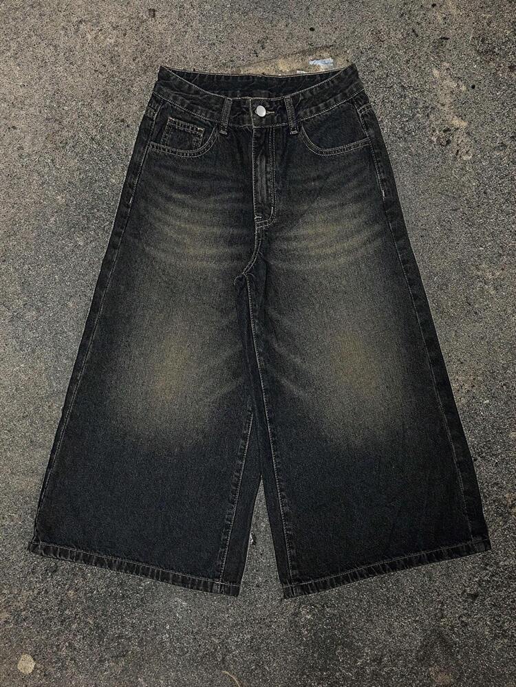 Women's Pocketed Wide Leg Loose Casual Short Jeans,Baggy Jeans Denim Shorts Low Rise Jeans Jorts