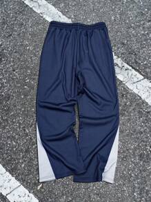 Manfinity Homme Plus Size Men Slogan & Pentagram Print Drawstring Waist Casual Sweatpants - Multicolor - View 2