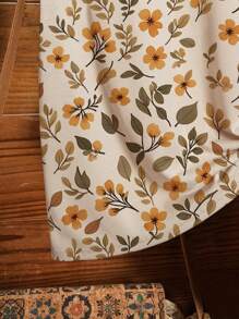 INAWLY Camiseta casual de manga corta con estampado floral de talla grande - Caqui - Ver 3