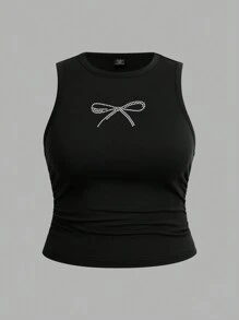 SHEIN EZwear Bộ 3 áo ba lỗ in họa tiết da báo và anh đào đơn giản, cỡ lớn, mùa hè - Nhiều màu - Xem 7