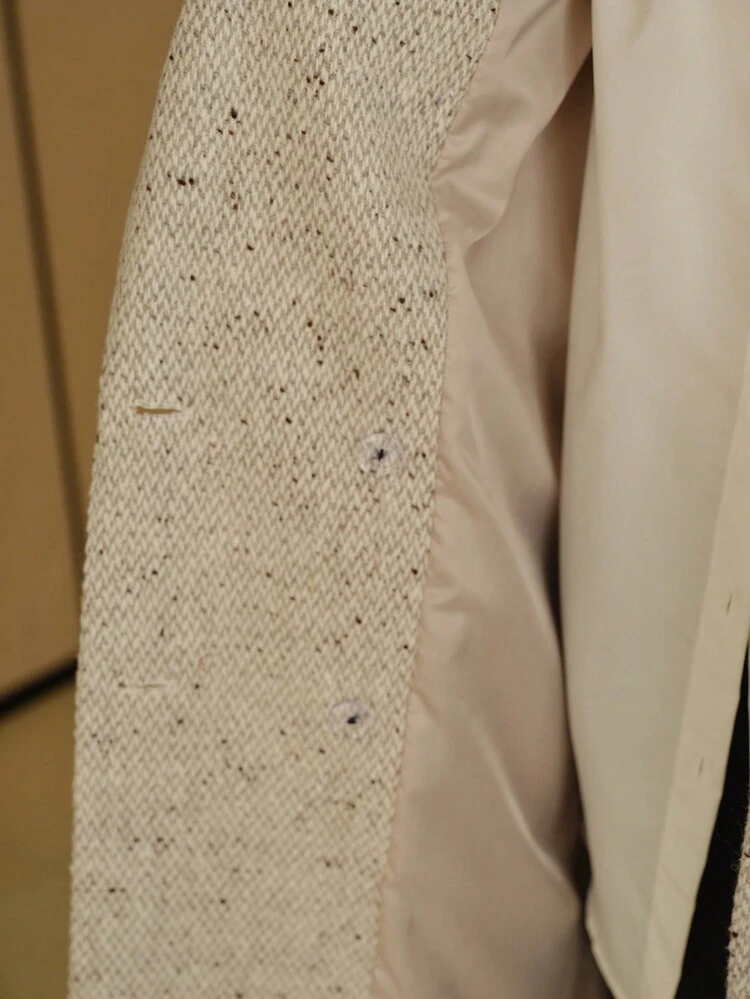 MOTF STUDIO PEAK COLLAR FLAP DETAIL LONGLINE PEA OVERCOAT FOR AUTUMN/WINTER