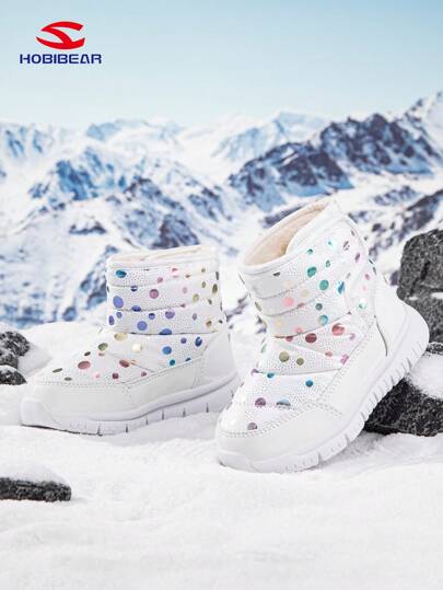 HOBIBEAR Kids Snow Boots, Winter Warm Non-Slip Waterproof Children Shoes For Boys And Girls