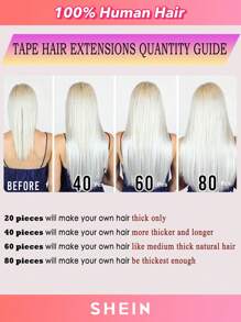 Premium Tape In Hair Extensions Human Hair Skin Weft Tape In Straight Thick Natural Hair Extensions Tape In Hair Tape Ins Hair Extensions Halloween Costumes - S60 - View 5