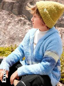 SHEIN Tween Boy 长袖拉链连帽印花户外毛衣 - 彩色 - 查看 4