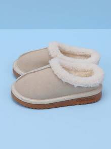 儿童雪地靴一脚蹬休闲靴 - 米色 - 查看 4