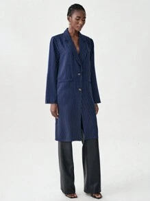 Chiquease Jachetă cu un singur piept pentru damă, cu imprimeu în dungi